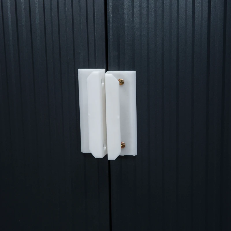 Outsunny 7 x 4ft Weatherproof Shed, Outdoor Bike Storage Shed with Ventilation Slots, Foundation Kit and Lockable Double Doors, Dark Grey