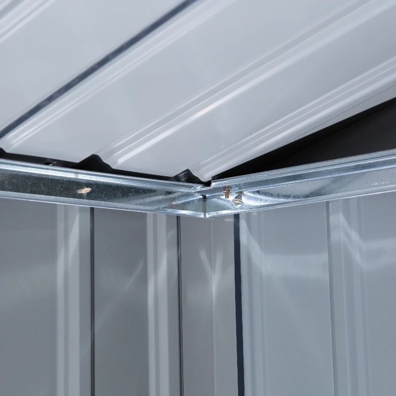 Outsunny 7 x 4ft Weatherproof Shed, Outdoor Bike Storage Shed with Ventilation Slots, Foundation Kit and Lockable Double Doors, Dark Grey