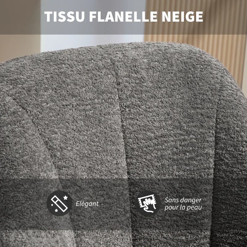 HOMCOM Chaise de bureau, fauteuil de bureau ergonomique réglable en hauteur, siège pivotante, fonction de bascule, gris