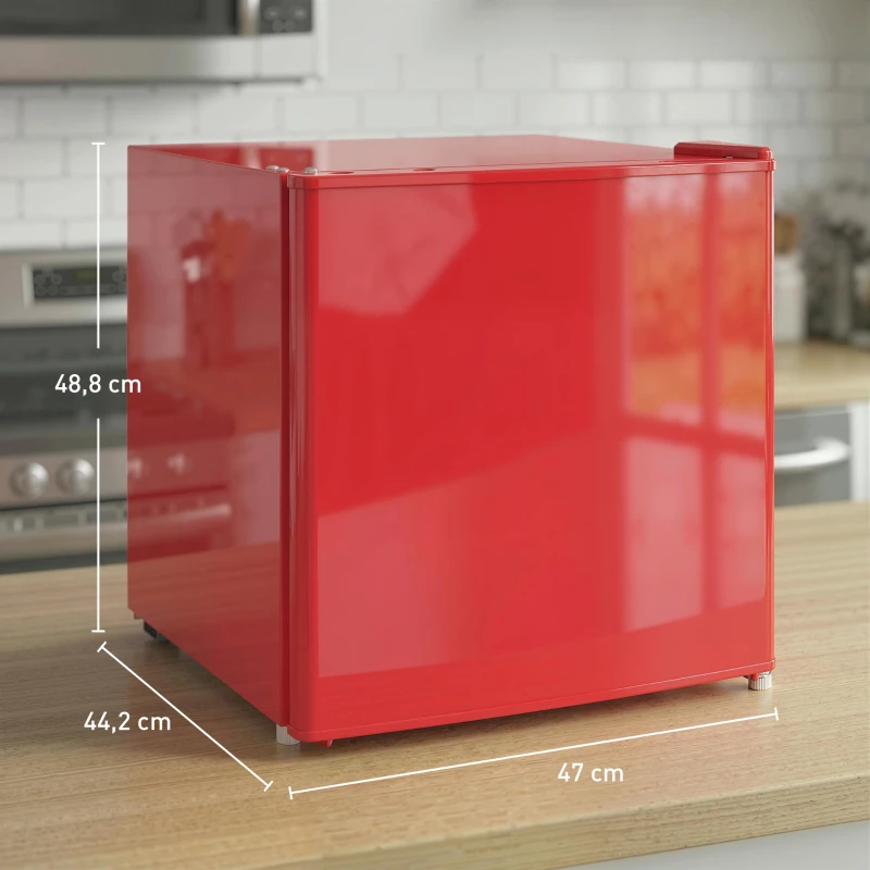 HOMCOM Congelador de bancada com capacidade de 35 litros, pequeno congelador com porta reversível, Vermelho