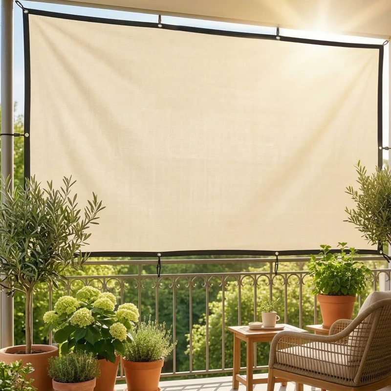 Outsunny Sun Shade Sail UV Protection Canopy with Stainless Steel Eyelets for Patio Garden 2 x 3 m Beige