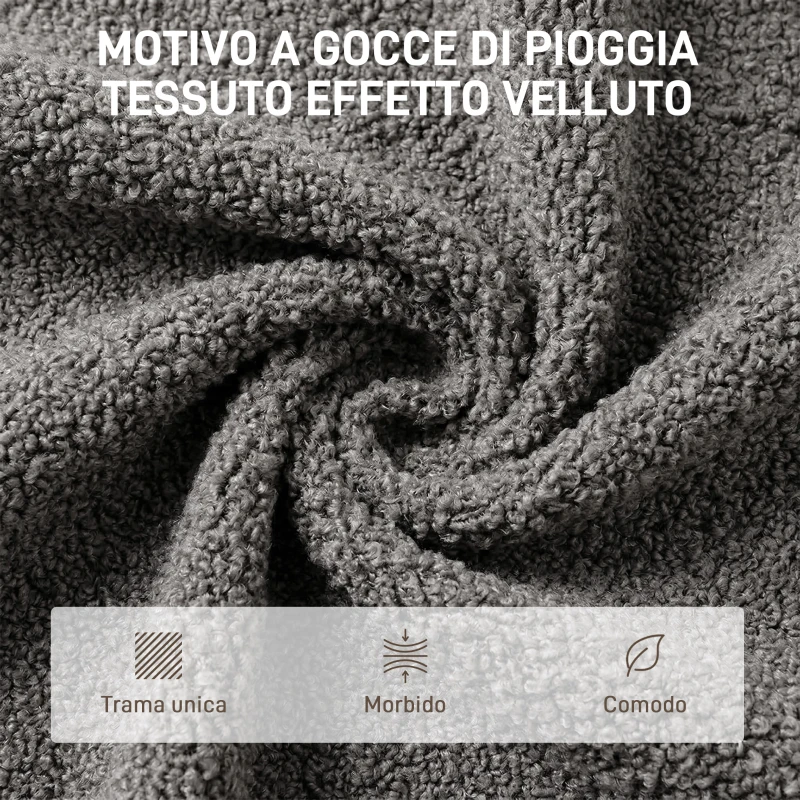 HOMCOM Poltrona Girevole con Poggiapiedi, Regolabile in Altezza con Poggiatesta Regolabile, Funzione Dondolo, Grigio