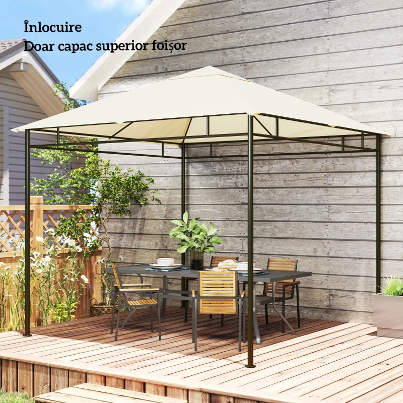 Outsunny Tetto di Ricambio Telo Sostitutivo per Gazebo Traspirante 3x3m