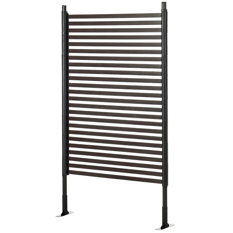 Outsunny Garden Fence with 2 Standing Ways for Hard & Soft Ground, Decorative Outdoor Divider, Animal Barrier Fence, Brown