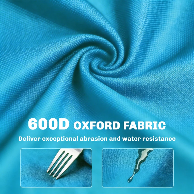 Outsunny Set of 2 Reclining Folding Camping Chair w/ Detachable Footrest, Storage Bag, Cup Holder & Headrest, Blue and Grey