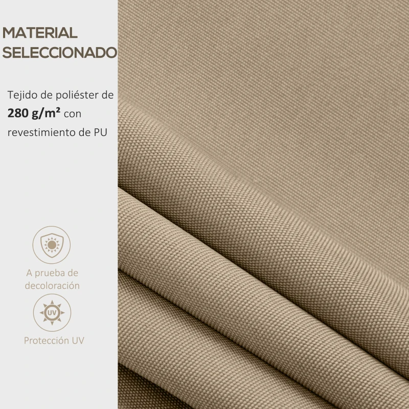 Outsunny Techo de Repuesto para Toldo 382x240 cm Lona para Toldo con Dobladillo Protección UV Impermeable para Patio Beige