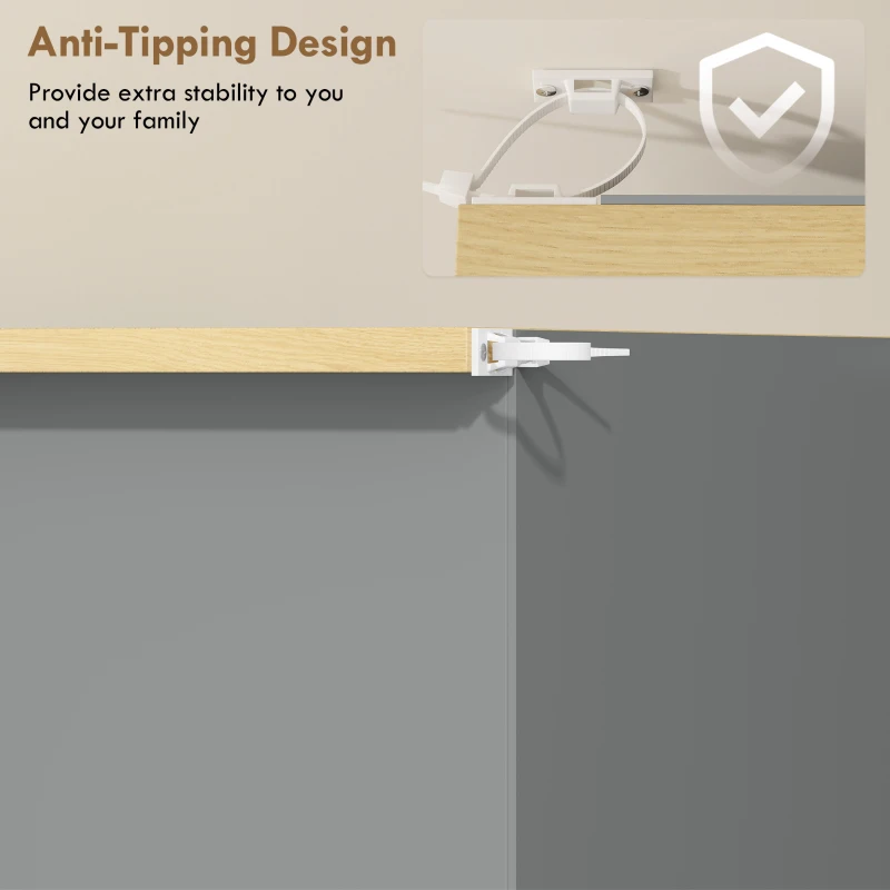 HOMCOM Slim Shoe Cabinet, Narrow Shoe Cupboard with 3 Flip Drawers, Adjustable Shelves for 18 Pairs of Shoes, Light Grey