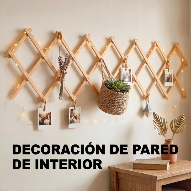 Outsunny Enrejado de Jardín de Madera Extensible Soporte para Plantas Trepadoras Rosas y Parra 180x60 cm Marrón Claro