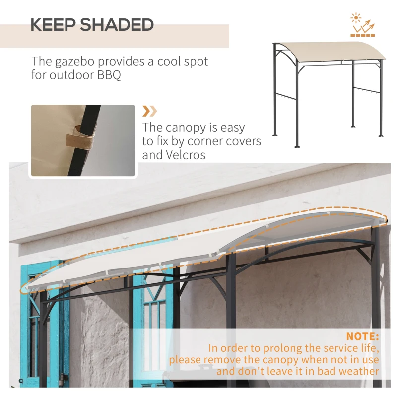 Outsunny Pawilon grillowy z daszkiem, ogrodowy, odporny na ogień