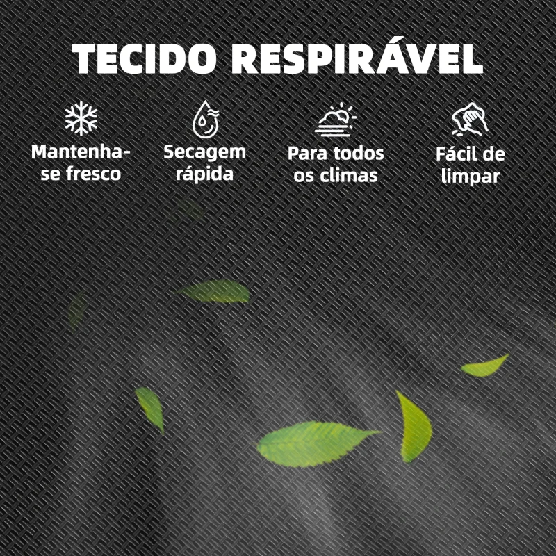 Outsunny Conjunto de 4 Cadeiras de Jardim Dobráveis com Encosto Alto e Apoios de Braços Tecido Textilene Respirável Preto