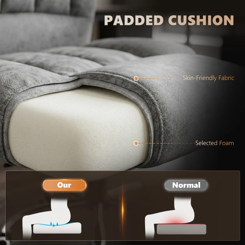 Vinsetto 6 Point Vibrating Massage Office Chair with Heat, Breathable Faux Leather Office Chair with High Back, Height Adjustable Grey