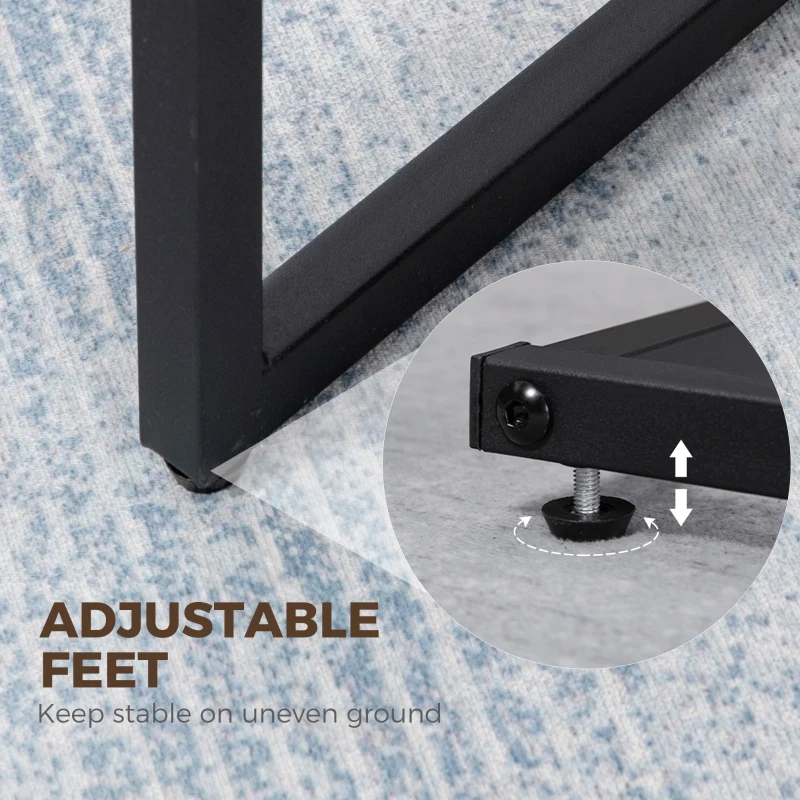 HOMCOM Nesting Side Tables Set of 3, C-Shaped Snack Side Tables with Steel Frame for Sofa Couch and Bed, Rustic Brown