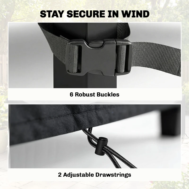 Outsunny V-Shaped Patio Furniture Cover, Waterproof Outdoor V-Shaped Sectional Sofa Cover, Anti-UV with Air Vent, Black