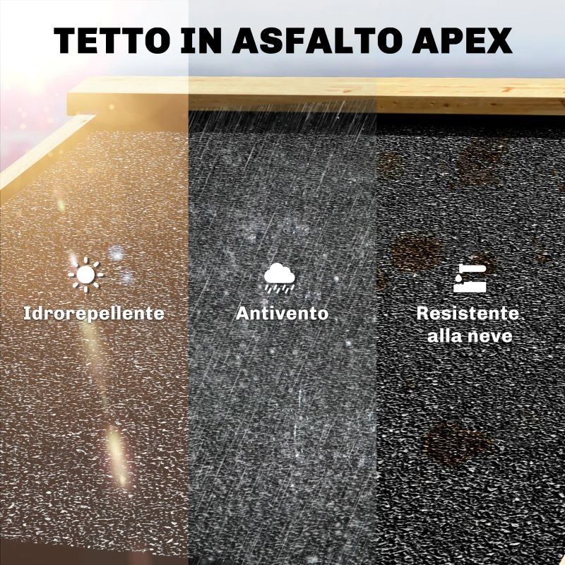 Outsunny Armadio da Giardino a 3 Ante con 4 Ripiani e Ganci, in Legno di Abete, 93x53x168 cm, Color Legno