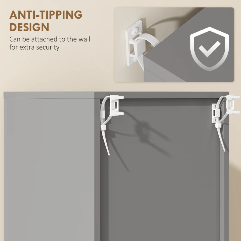 kleankin Szafka łazienkowa, komoda, z półkami i szufladą, regulowana, Szary