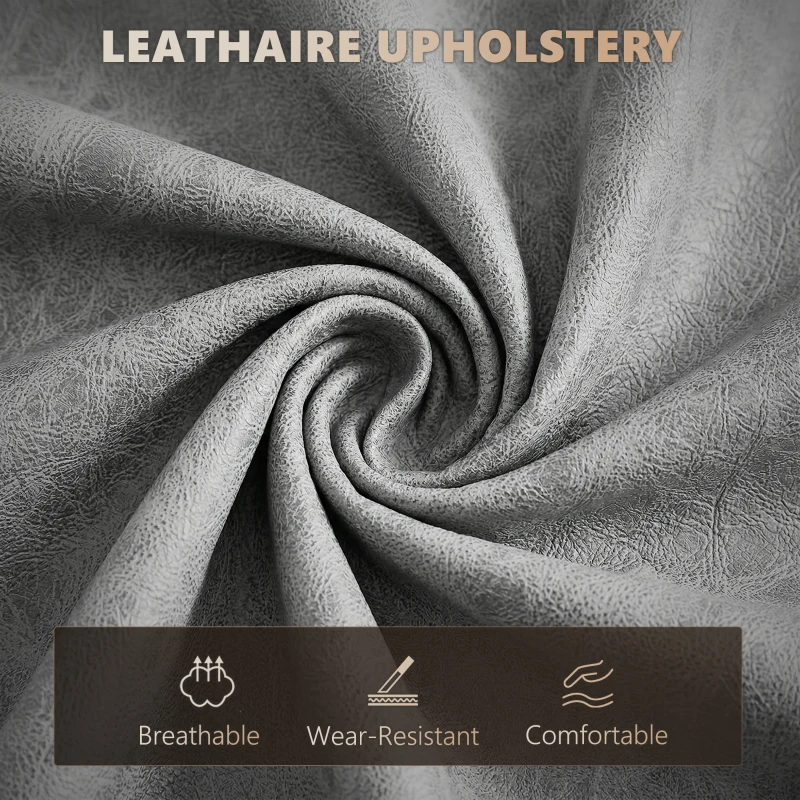 Vinsetto 6 Point Vibrating Massage Office Chair with Heat, Breathable Faux Leather Office Chair with High Back, Height Adjustable Grey