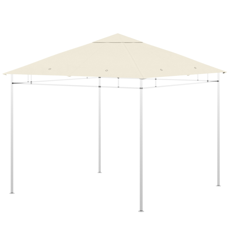 Outsunny Tetto di Ricambio per Gazebo 3x3m in Poliestere con Prese d'Aria e Fori di Drenaggio, Crema