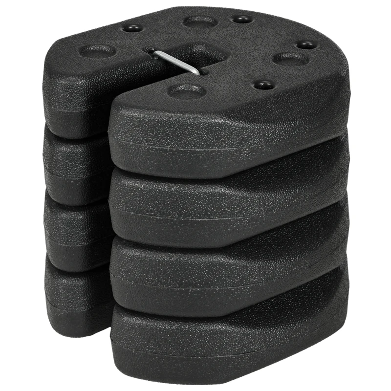 Outsunny Total 12KG Gazebo Weights Set of 4, Weights for Gazebo Legs with Reinforce Pins and Carry Belt, for Canopies Tents