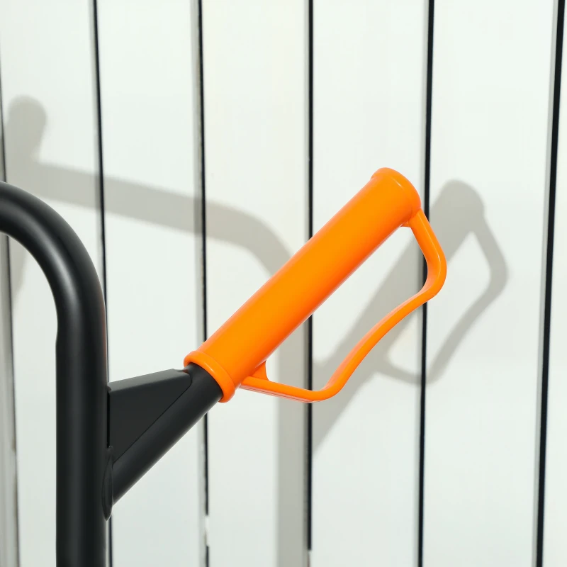 DURHAND Diable d'escalier pliable 120 kg 6 roues, diable demenagement en acier avec cordes télescopiques, 44x38x106,5cm, orange