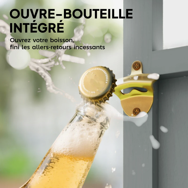 Outsunny Desserte jardin chariot de barbecue sur roulettes avec plateau en acier inoxydable 107x49,5x92,5cm gris