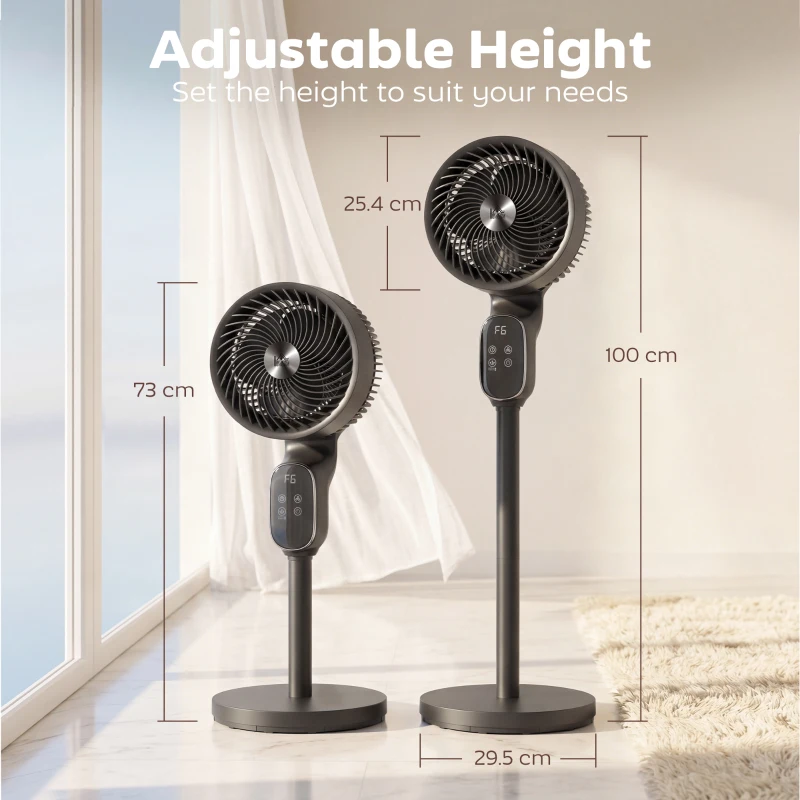 HOMCOM 20 dB Silent Standing Fan for Bedroom, 39" Pedestal Fan with Remote, 90° Oscillating, 8 Speeds, Adjustable Height, Black