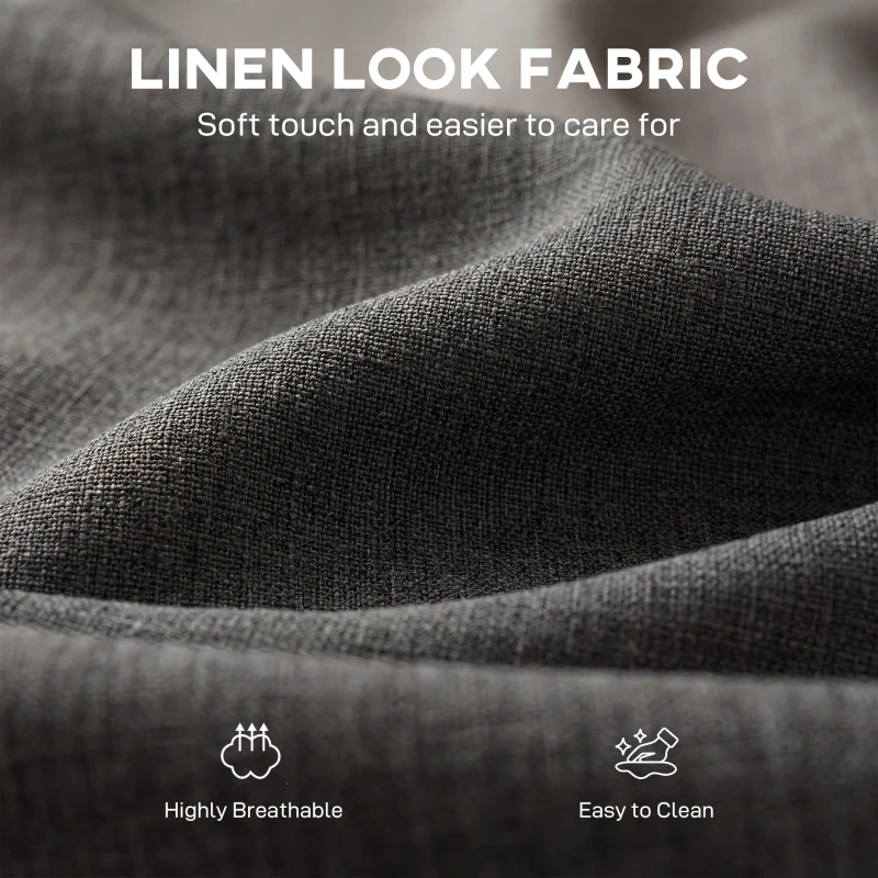 HOMCOM Upholstered Rocking Chair Retractable Footrest Rocker Chair High Back for Living Room Grey