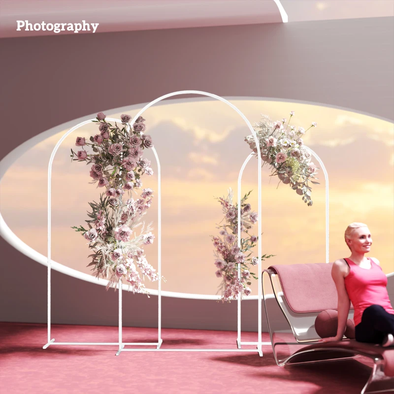 Outsunny Wedding Arch Frame Set, Metal Balloon Arch Stand Set, Balloon Arch Stand Set for Birthday Party, 2.2, 2, 1.8 m White