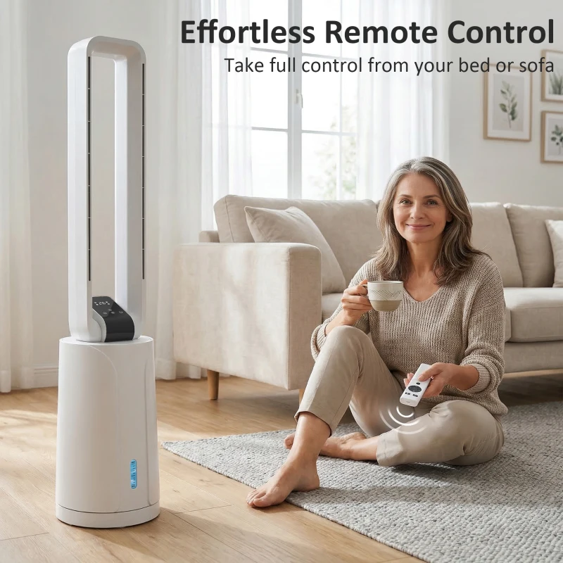 HOMCOM Klimatyzator ewaporacyjny z pilotem, 15-godzinny timer, wkłady chłodzące do domu i biura, biały