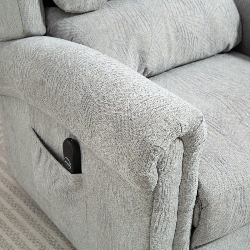 HOMCOM Velvet-Feel 150° Electric Riser Recliner Chair - Grey