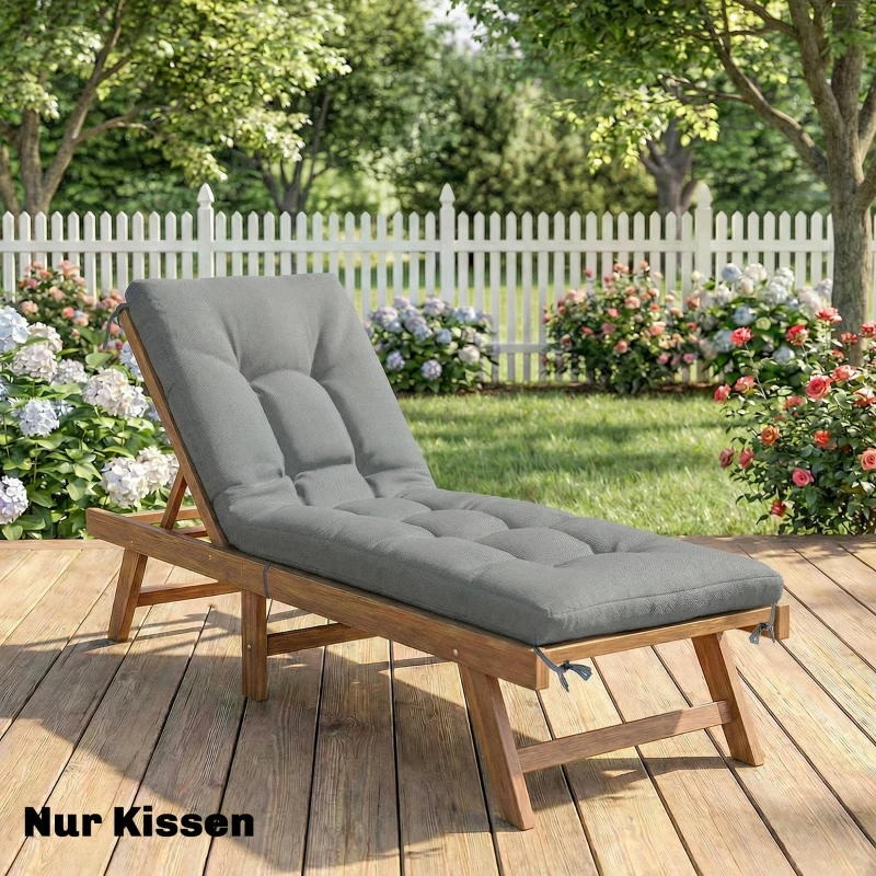 Outsunny Palettenkissen Abnehmbar Sitzkissen mit Befestigungsbändern Palettenpolster für die meisten Liegen 198x65x13cm Hellgrau