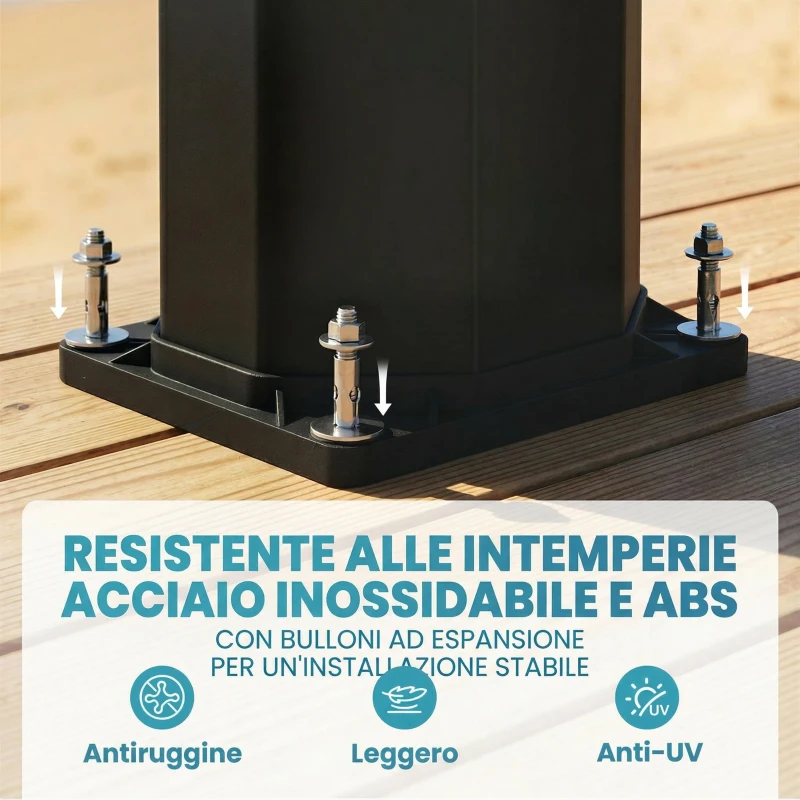 Outsunny Doccia Solare 35L, Protezione Antigelo, 2 Soffioni, Rubinetto per Piedi