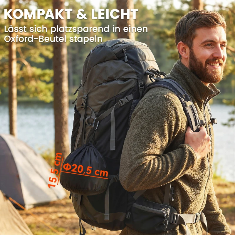 Outsunny Camping Kochgeschirr Set 5-teiliges Outdoor Geschirr Set mit Anti-Verbrühungsgriffen Topf Pfanne für 4-5 Personen Grau