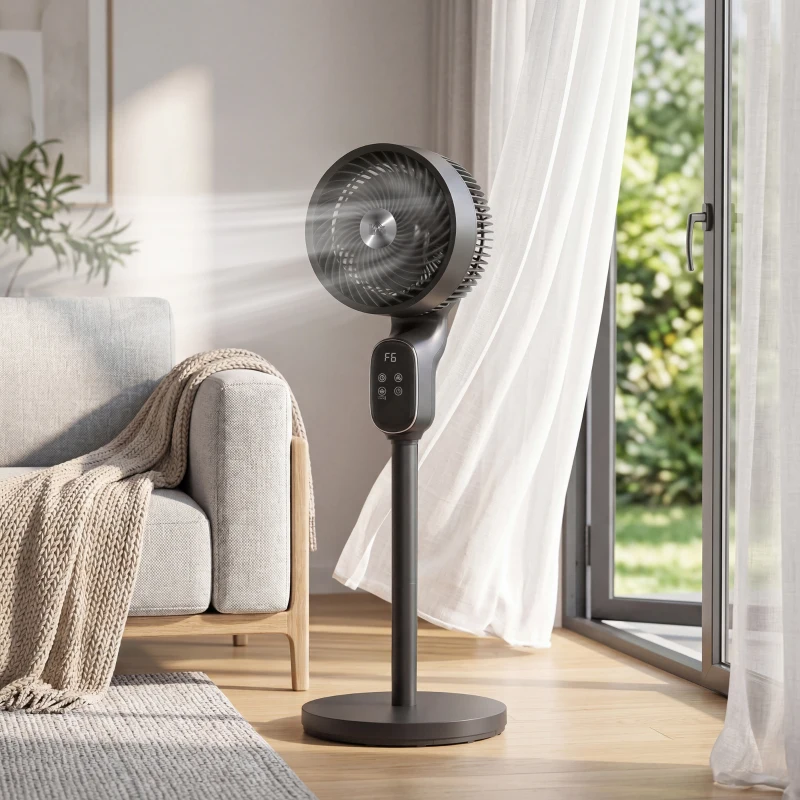 HOMCOM 20 dB Silent Standing Fan for Bedroom, 39" Pedestal Fan with Remote, 90° Oscillating, 8 Speeds, Adjustable Height, Black