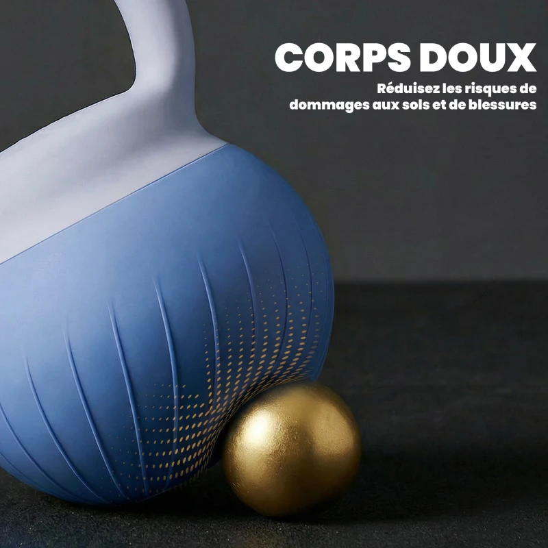 SPORTNOW Kettlebell 8 kg, Haltère avec Poignée Ergonomique Antidérapante, Haltère à Boule, Musculation, Entraînement, Bleu
