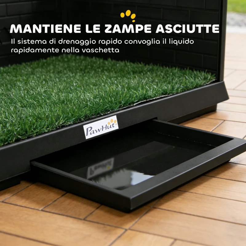 PawHut Toilette per Cani con Vassoio Estraibile, 75 x 51 x 36,5 cm