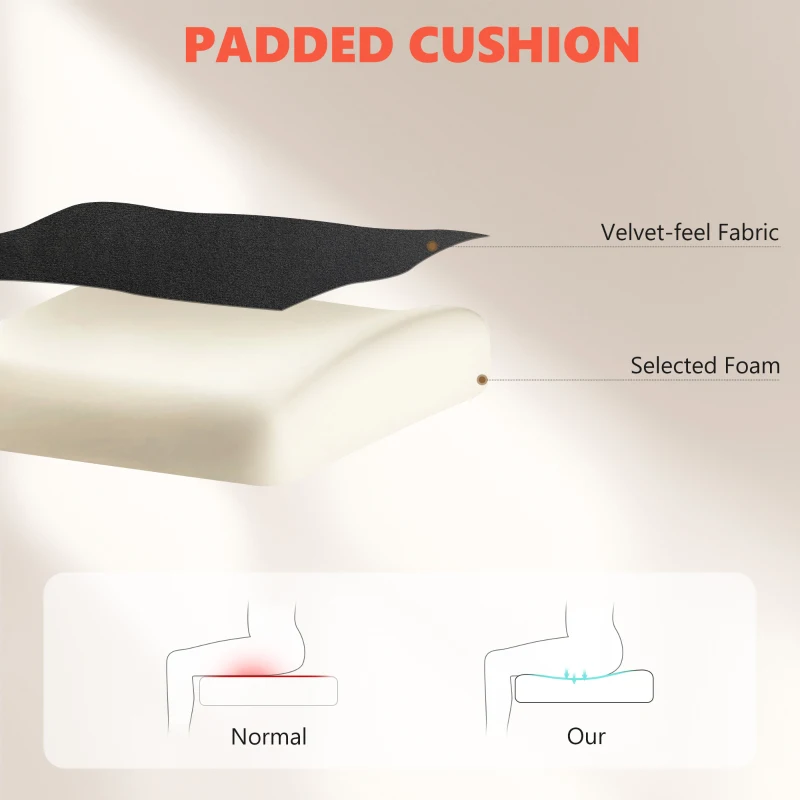 HOMCOM Office Chair with 6-point Vibration Massage and Heat, Fabric Desk Chair with Footrest, High Back, Black