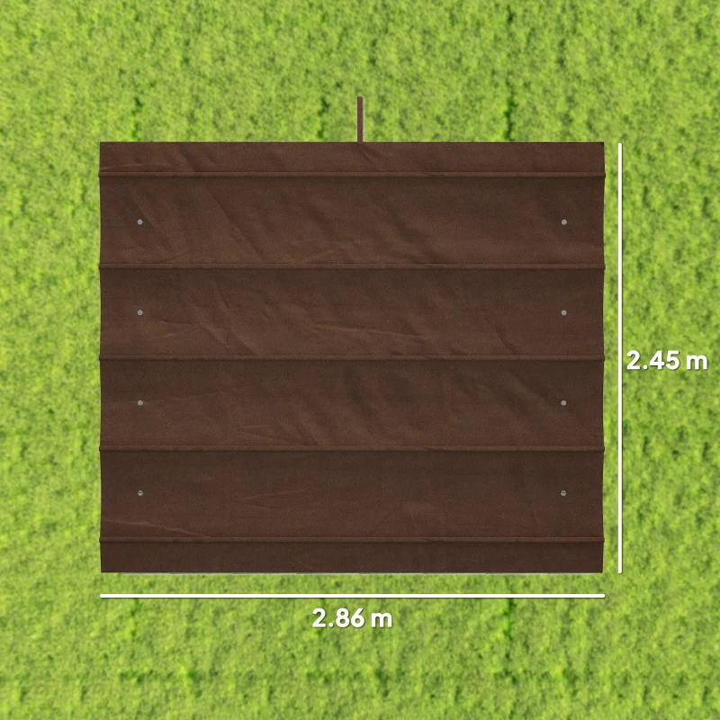 Outsunny Pergola Cover Roof, 2.86 x 2.45 m Retractable Sun Shade Top for 3 x 2m Pergola Frame, UV30+ Protected, Coffee