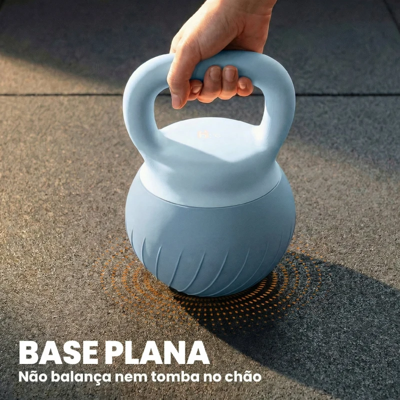 SPORTNOW Kettlebell 6 kg com Areia Metálica e Pega Antideslizante para Treino 27x20x20 cm Azul Claro