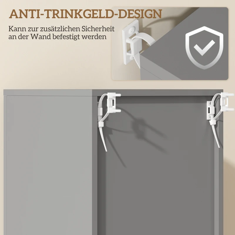 kleankin Badezimmerschrank, Badkommode, mit Regalen und Schublade, verstellbar, Grau