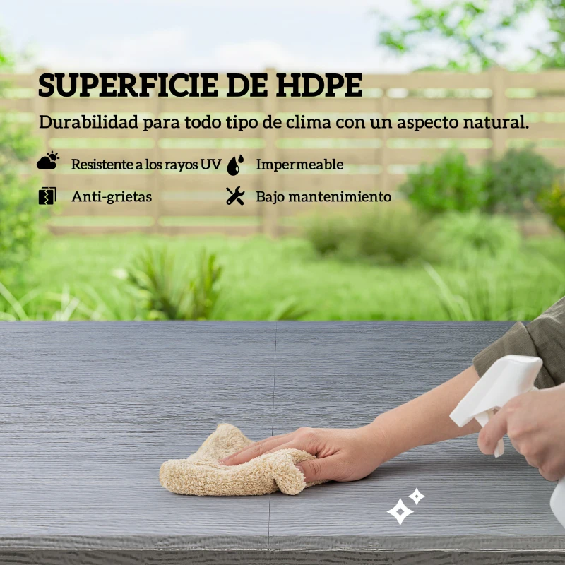 Outsunny Conjunto de Mesa y Sillas Jardín con Mesa Plegable Ajustable de 55 a 74 cm y 4 Sillas Plegables para Terraza Gris