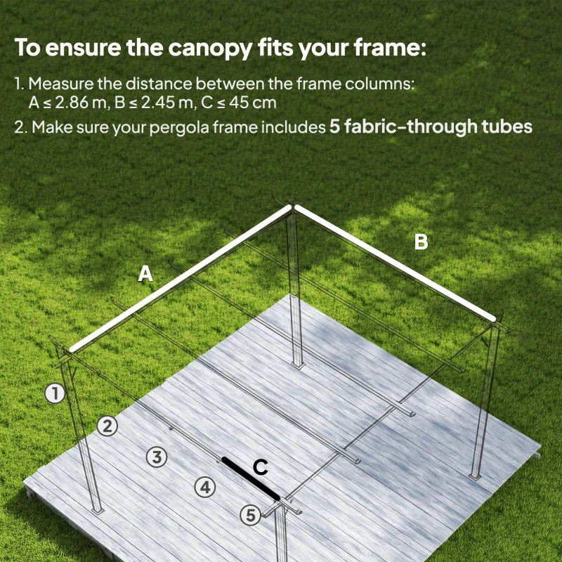 Outsunny Wymienny dach do 3 x 2,15m altany ogrodowej, rozkładany, łatwy montaż, poliester, Szary