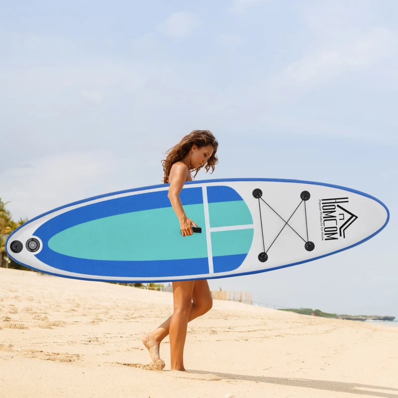 HOMCOM Stand up paddle gonflable surf planche de paddle pour adulte dim. 305L x 75l x 15H cm nombreux accessoires fournis PVC