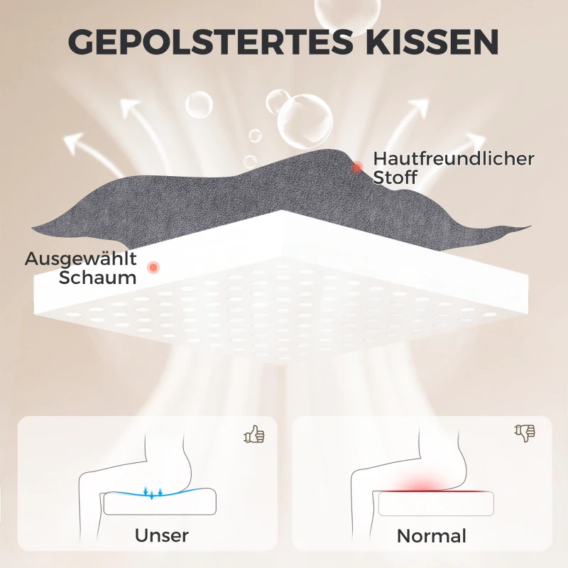 HOMCOM Ergonomischer Massage-Bürostuhl mit 4 Knetpunkten, Chefsessel mit hoher Butterfly-Rückenlehne, breitem Sitz, Grau