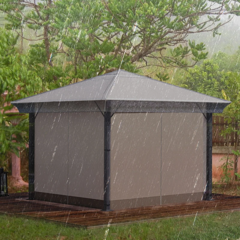 Outsunny Housse bâche de protection transparente en PVC pour auvent de pergola gazebo 3 x 3 m