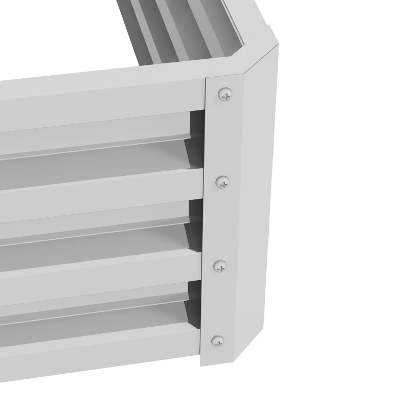 Outsunny Jardinera Exterior de Acero Galvanizado con Diseño de Escalera Base Abierta para Cultivos Plantas 120x101x58 cm Plata