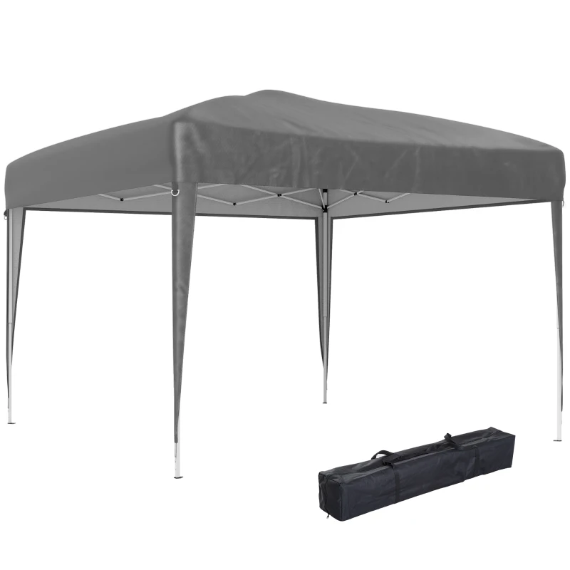 Outsunny Carpa Plegable 3x3 m Pop-up Cenador de Jardín Altura Ajustable con Bolsa de Transporte Anti-UV Impermeable Gris