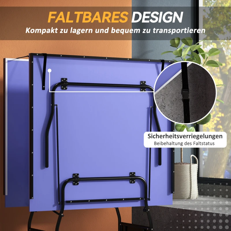 SPORTNOW Tischtennisplatte klappbar Standard Tischtennistisch inklusive Tischtennisnetz 3 Bälle 12mm Tischplatte