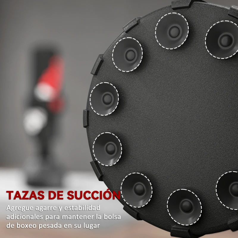 SPORTNOW Saco de Boxeo de Pie 175 cm para Adultos Altura Ajustable de Banda Base Rellenable con Ventosas Amortiguador Negro