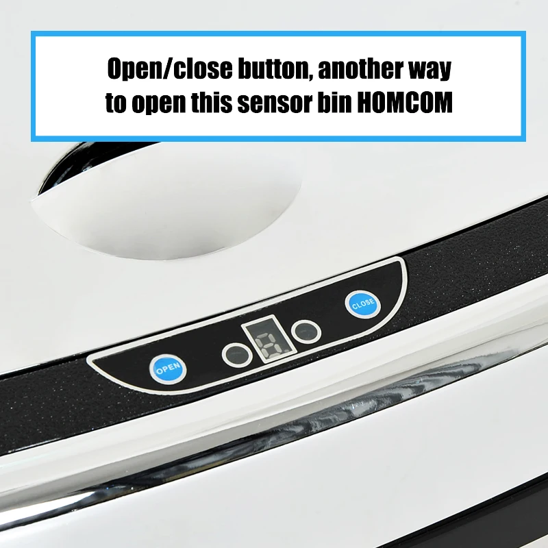 HOMCOM Kitchen Bin, 68L Stainless Steel Sensor Bin, Automatic Recycling Bins for Kitchen, Silver