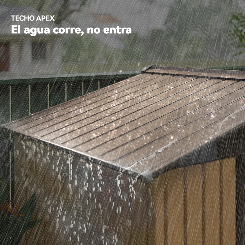 Outsunny Cobertizo de Jardín Exterior 2,42 m² 213x130x185 cm con Puerta Corredera Ventilación Guantes Amarillo